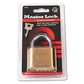Master Lock® Resettable Combination Padlock, 2" Wide, Brass freeshipping - TVN Wholesale